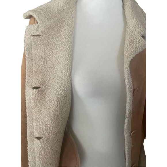 Daniel Benjamin Faux Leather Sherpa Lined Embroidered Boho Style Jacket Size Sma - Picture 8 of 13